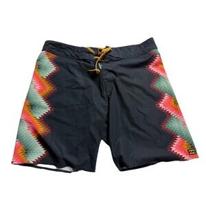 Billabong Recycler DBAH Pro Aztec Print Mens Swimming Board Shorts Sz 32 Surf